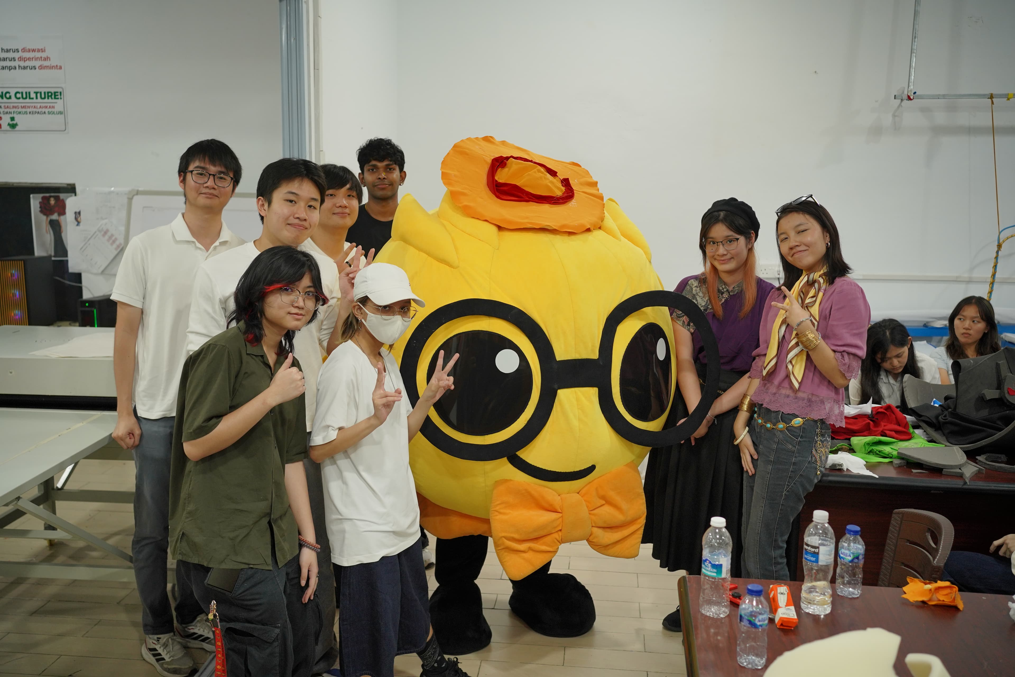 Hands-on exploration of finished mascot costumes